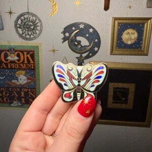Vintage Mini Colorful Butterfly Cloisonné Trinket Box